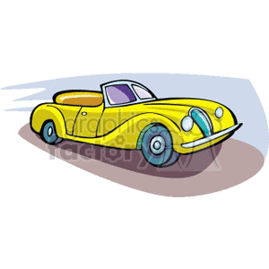 Yellow convertible car clipart. Commercial use image # 172447