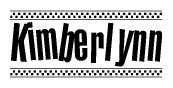 The image contains the text Kimberlynn in a bold, stylized font, with a checkered flag pattern bordering the top and bottom of the text.