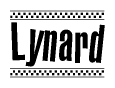 The image contains the text Lynard in a bold, stylized font, with a checkered flag pattern bordering the top and bottom of the text.