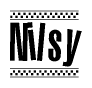 The image contains the text Nilsy in a bold, stylized font, with a checkered flag pattern bordering the top and bottom of the text.