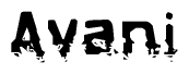 The image contains the word Avani in a stylized font with a static looking effect at the bottom of the words