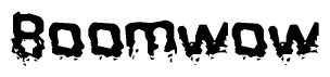 The image contains the word Boomwow in a stylized font with a static looking effect at the bottom of the words
