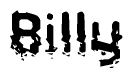 The image contains the word Billy in a stylized font with a static looking effect at the bottom of the words