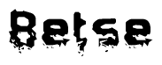 The image contains the word Betse in a stylized font with a static looking effect at the bottom of the words