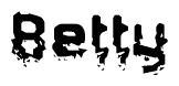 The image contains the word Betty in a stylized font with a static looking effect at the bottom of the words