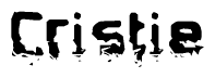 The image contains the word Cristie in a stylized font with a static looking effect at the bottom of the words