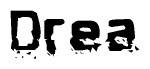 The image contains the word Drea in a stylized font with a static looking effect at the bottom of the words