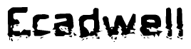 The image contains the word Ecadwell in a stylized font with a static looking effect at the bottom of the words