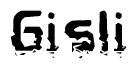 The image contains the word Gisli in a stylized font with a static looking effect at the bottom of the words