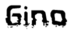 The image contains the word Gino in a stylized font with a static looking effect at the bottom of the words