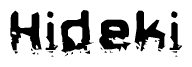The image contains the word Hideki in a stylized font with a static looking effect at the bottom of the words