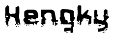 The image contains the word Hengky in a stylized font with a static looking effect at the bottom of the words