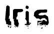 The image contains the word Iris in a stylized font with a static looking effect at the bottom of the words