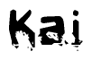 The image contains the word Kai in a stylized font with a static looking effect at the bottom of the words
