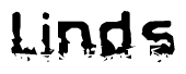 The image contains the word Linds in a stylized font with a static looking effect at the bottom of the words