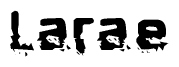 The image contains the word Larae in a stylized font with a static looking effect at the bottom of the words