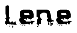 The image contains the word Lene in a stylized font with a static looking effect at the bottom of the words