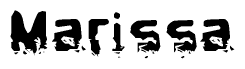 The image contains the word Marissa in a stylized font with a static looking effect at the bottom of the words