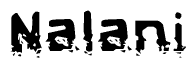The image contains the word Nalani in a stylized font with a static looking effect at the bottom of the words