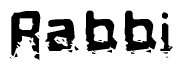 The image contains the word Rabbi in a stylized font with a static looking effect at the bottom of the words