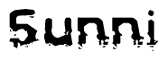 The image contains the word Sunni in a stylized font with a static looking effect at the bottom of the words