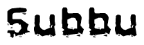 The image contains the word Subbu in a stylized font with a static looking effect at the bottom of the words