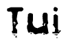 The image contains the word Tui in a stylized font with a static looking effect at the bottom of the words