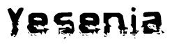 The image contains the word Yesenia in a stylized font with a static looking effect at the bottom of the words