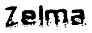 The image contains the word Zelma in a stylized font with a static looking effect at the bottom of the words