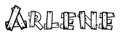 The clipart image shows the name Arlene stylized to look like it is constructed out of separate wooden planks or boards, with each letter having wood grain and plank-like details.