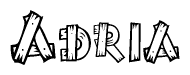The clipart image shows the name Adria stylized to look like it is constructed out of separate wooden planks or boards, with each letter having wood grain and plank-like details.