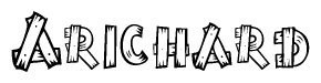 The clipart image shows the name Arichard stylized to look like it is constructed out of separate wooden planks or boards, with each letter having wood grain and plank-like details.