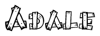 The clipart image shows the name Adale stylized to look like it is constructed out of separate wooden planks or boards, with each letter having wood grain and plank-like details.