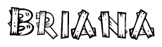 The clipart image shows the name Briana stylized to look like it is constructed out of separate wooden planks or boards, with each letter having wood grain and plank-like details.