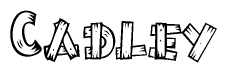 The clipart image shows the name Cadley stylized to look like it is constructed out of separate wooden planks or boards, with each letter having wood grain and plank-like details.