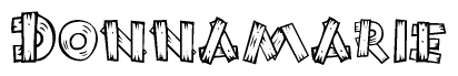 The clipart image shows the name Donnamarie stylized to look as if it has been constructed out of wooden planks or logs. Each letter is designed to resemble pieces of wood.
