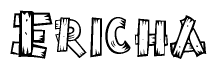 The clipart image shows the name Ericha stylized to look as if it has been constructed out of wooden planks or logs. Each letter is designed to resemble pieces of wood.