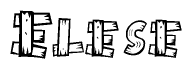 The clipart image shows the name Elese stylized to look as if it has been constructed out of wooden planks or logs. Each letter is designed to resemble pieces of wood.