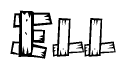 The image contains the name Ell written in a decorative, stylized font with a hand-drawn appearance. The lines are made up of what appears to be planks of wood, which are nailed together