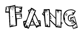 The clipart image shows the name Fang stylized to look as if it has been constructed out of wooden planks or logs. Each letter is designed to resemble pieces of wood.