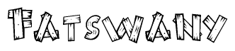 The clipart image shows the name Fatswany stylized to look like it is constructed out of separate wooden planks or boards, with each letter having wood grain and plank-like details.