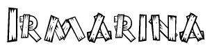 The clipart image shows the name Irmarina stylized to look like it is constructed out of separate wooden planks or boards, with each letter having wood grain and plank-like details.