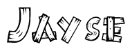 The clipart image shows the name Jayse stylized to look like it is constructed out of separate wooden planks or boards, with each letter having wood grain and plank-like details.