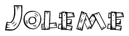 The clipart image shows the name Joleme stylized to look like it is constructed out of separate wooden planks or boards, with each letter having wood grain and plank-like details.