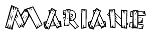 The clipart image shows the name Mariane stylized to look like it is constructed out of separate wooden planks or boards, with each letter having wood grain and plank-like details.