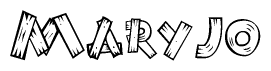 The clipart image shows the name Maryjo stylized to look like it is constructed out of separate wooden planks or boards, with each letter having wood grain and plank-like details.