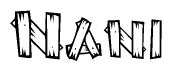 The clipart image shows the name Nani stylized to look like it is constructed out of separate wooden planks or boards, with each letter having wood grain and plank-like details.