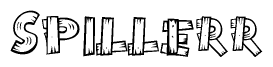 The clipart image shows the name Spillerr stylized to look like it is constructed out of separate wooden planks or boards, with each letter having wood grain and plank-like details.