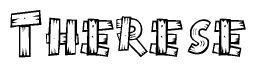 The clipart image shows the name Therese stylized to look like it is constructed out of separate wooden planks or boards, with each letter having wood grain and plank-like details.