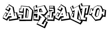 The clipart image features a stylized text in a graffiti font that reads Adriano.